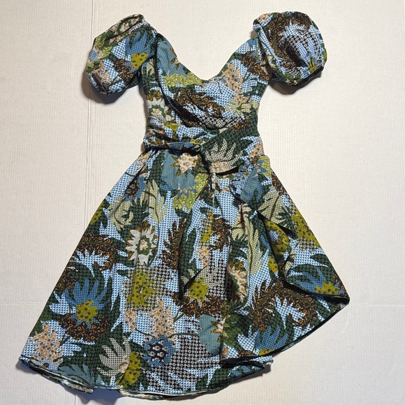 Sachin + Babi Dresses & Skirts - SACHIN & BABI Women's Floral Liv Dress Puff Sleeve Asymmetrical‎ Hem Midi Size 6